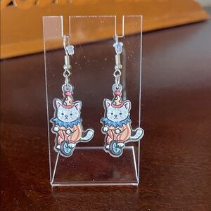 New Acrylic Cat Clown Earrings
